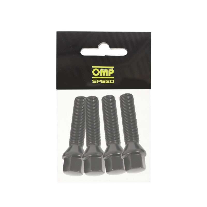 WHEEL BOLT OMP SPEED M14X1.25 HEX: 17 L: 48MM CONE COLOR: BLACK SET: 4PCS/BAG+CARD MATERIALS: DIN 10.9