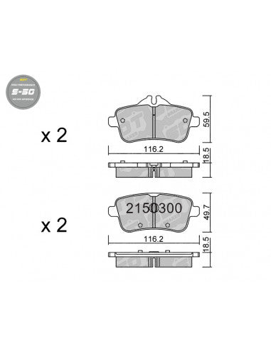 Pastillas Traseras SDT S-50 Clase A45 W176 360/381cv