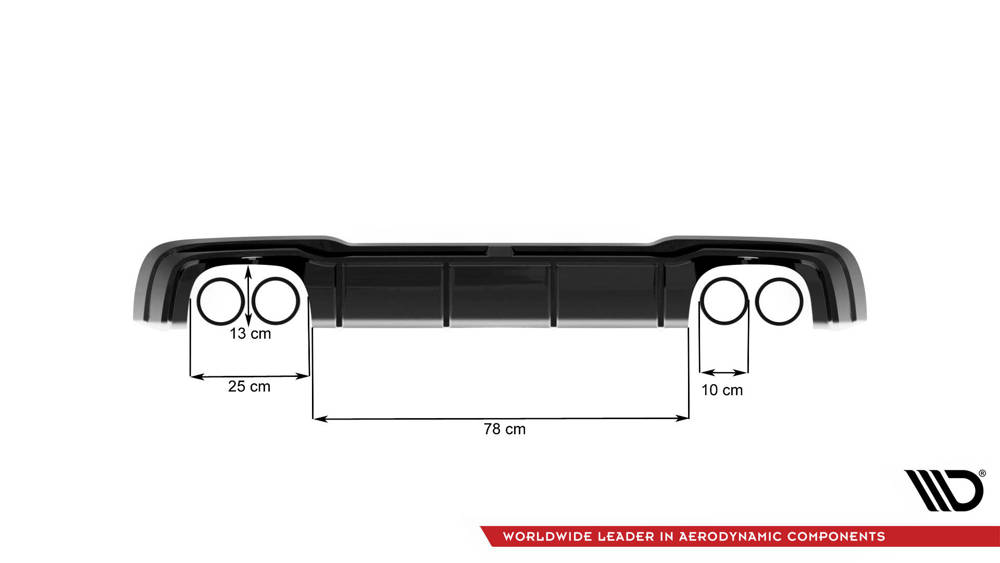 Difusor Maxton V2 Audi RS3 Sportback 8V 2016/20