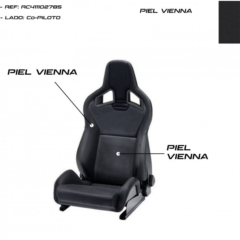 ASIENTO RECARO SPORTSTER CS AIRBAG CALEFACCION PIEL VIENNA NEGRO COPILOTO