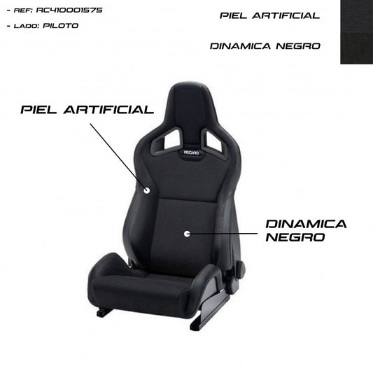 ASIENTO RECARO SPORTSTER CS PIEL ARTIFICIAL NEGRO/DINAMICA NEGRO PILOTO