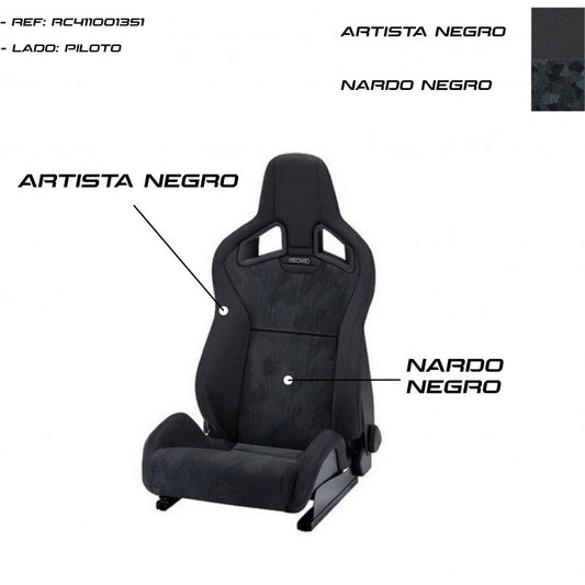 ASIENTO RECARO SPORTSTER CS AIRBAG ARTISTA NEGRO/NARDO NEGRO PILOTO